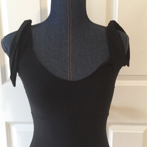 Nasty Gal Ruffle Mini Dress Black Slinky Ties New - Picture 8 of 16